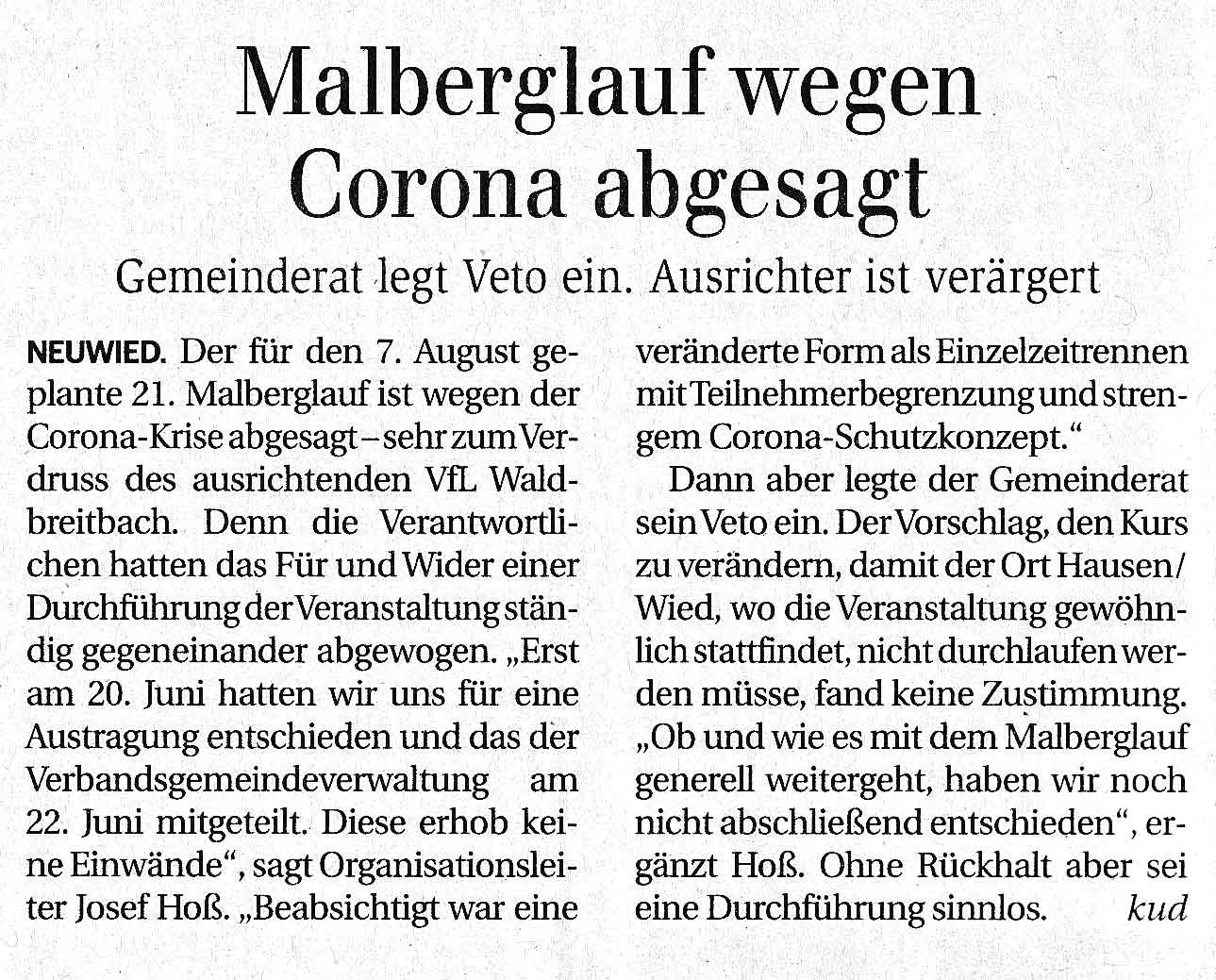 2020-07-13 GA Bonn Malberglauf abgesagt
